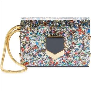 Jimmy Choo Lockett Multi Confetti Glitter Clutch